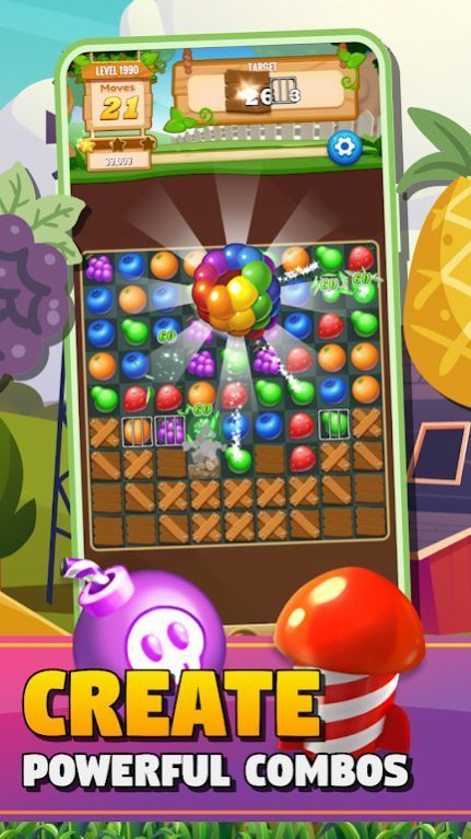 甜水果方块粉碎游戏图3